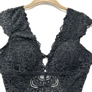 Gilly Hicks Women S Small Lace Bodysuit Whimsigoth Witchy Empire Coquette Sexy